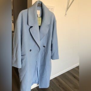 H&M Light Blue Trench Coat